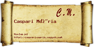 Caspari Mária névjegykártya